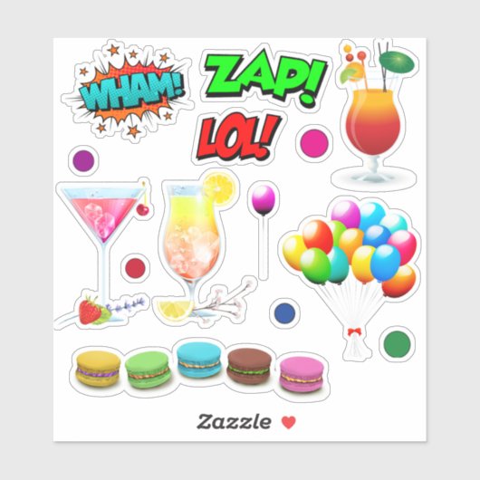 Feestvoedselballonnen super hero gezegden sticker (Vel)