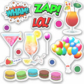 Feestvoedselballonnen super hero gezegden sticker (Voorkant)