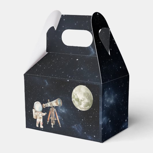 Feestvoorkeursbox van het Kind met een ruimtethema Bedankdoosjes (Achterkant)