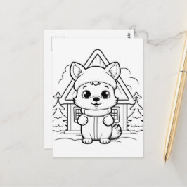 Feestvos kinder kleurstof briefkaart