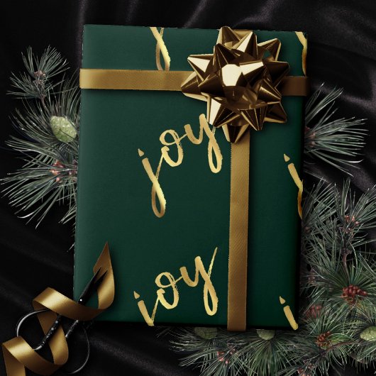 feestvreugde | Classic Gold Marker Script op groen Cadeaupapier