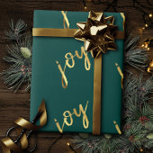 feestvreugde | Classic Gold Marker Script op groen Cadeaupapier