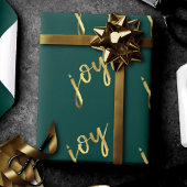 feestvreugde | Classic Gold Marker Script op groen Cadeaupapier