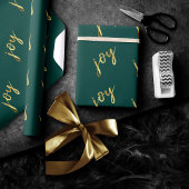 feestvreugde | Classic Gold Marker Script op groen Cadeaupapier