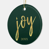 feestvreugde | Classic Gold Marker Script op groen Keramisch Ornament (Links)