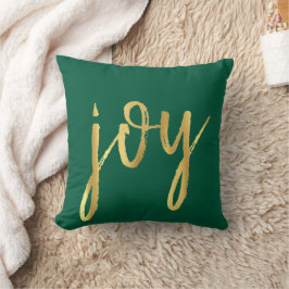 feestvreugde | Classic Gold Marker Script op groen Kussen