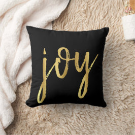 feestvreugde | Classic Gold Marker Script op zwart Kussen