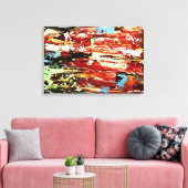 Feestvreugde | Kleurrijke moderne abstracte kunst Canvas Afdruk (Insitu (Woonkamer))