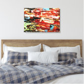Feestvreugde | Kleurrijke moderne abstracte kunst Canvas Afdruk (Insitu (Slaapkamer))