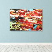 Feestvreugde | Kleurrijke moderne abstracte kunst Canvas Afdruk (Insitu (Houten vloer))