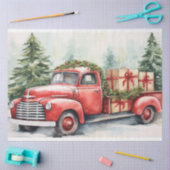 feestvreugde: rode vrachtwagen en kerst tissuepapier (Craft)