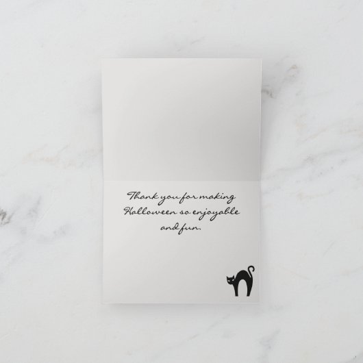 Feestvriend voor datum Halloween bedankkaart (Binnen)