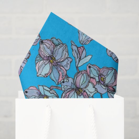 Feestweefselpapier - Abstracte Delphiniums Tissuepapier (Cadeauzakje)