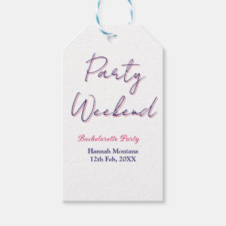 feestweekend vrijgezellennaam roze blauw trendy d cadeaulabel