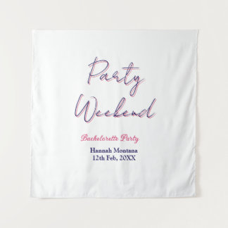 feestweekend vrijgezellennaam roze blauw trendy d wandkleed