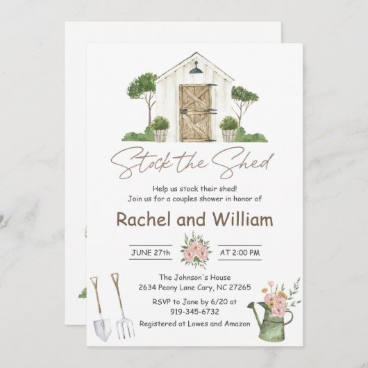 Feestwinkel voor stel bruiloft kaart (Voorkant / Achterkant)