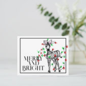 feestzebras | rode groene kronkellichten briefkaart (Staand voorkant)