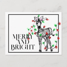 feestzebras | rode groene kronkellichten briefkaart