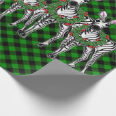 feestzebras, xmas, groene vlecht cadeaupapier (Hoek)