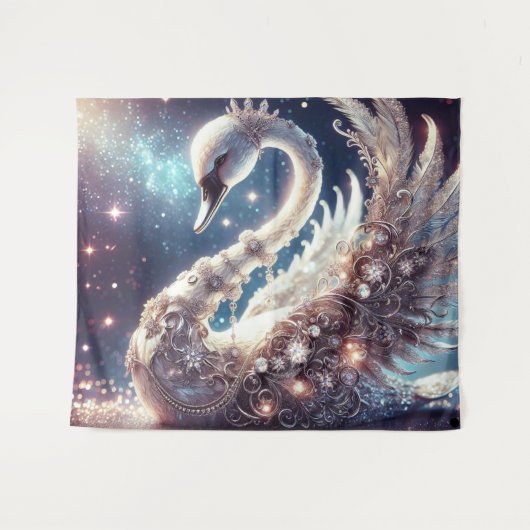 feestzwaan wandkleed (Voorkant (horizontaal))