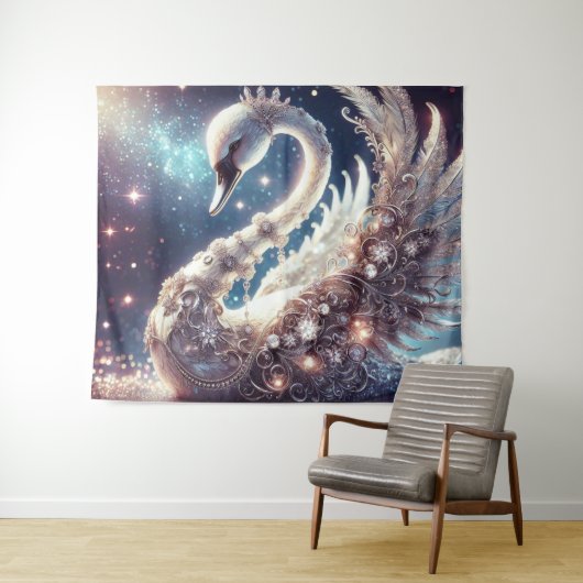 feestzwaan wandkleed (In Situ (horizontaal))