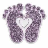Feet Baby Heart Reflexology Massage Therapy Paars  Sticker (Voorkant)