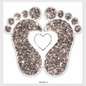 Feet Baby Heart Reflexology Massage Travel Bronze Sticker (Vel)