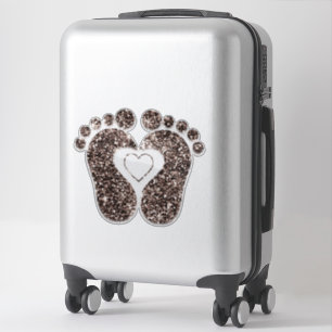 Feet Baby Heart Reflexology Massage Travel Bronze Sticker