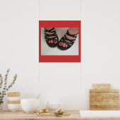  Feet en rood Poster van Poolse Toes (Keuken)