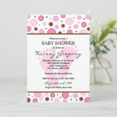 Feet en Stippen Roze babyschoeisel Kaart (Staand voorkant)