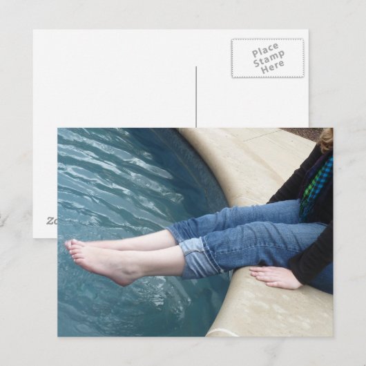 Feet in het Briefkaart van de fontein (Voorkant / Achterkant)