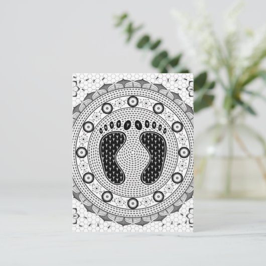 Feet Mandala Briefkaart (Staand voorkant)