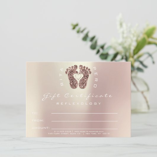 Feet Massage Reflexology Certificate Gift Copper (Staand voorkant)