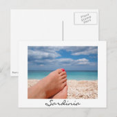 Feet op het strand van Sardinië wit briefkaart (Voorkant / Achterkant)