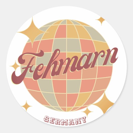 Fehmarn deutsche Ostseeinsel retro Ronde Sticker (Voorkant)
