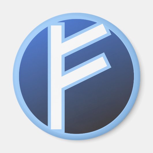 Fehu Feoh Rune Magneet (Voorkant)