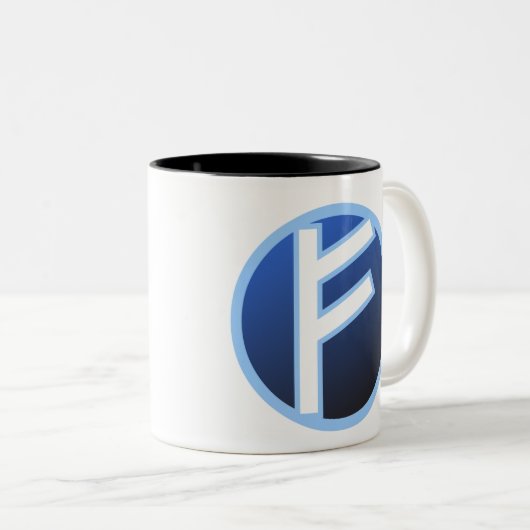 Fehu Feoh Rune Tweekleurige Koffiemok (Voorkant rechts)