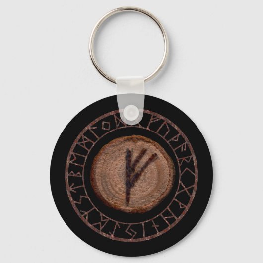Fehu - Oudere Futhark-rune Sleutelhanger (Voorkant)