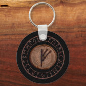Fehu - Oudere Futhark-rune Sleutelhanger (Voorkant)