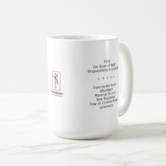Fehu Rune Stone Mug Koffiemok (Voorkant rechts)