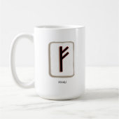 Fehu Rune Stone Mug Koffiemok (Links)