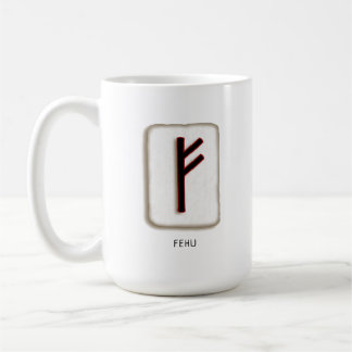 Fehu Rune Stone Mug Koffiemok