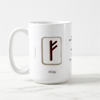 Fehu RuneSteen 15 oz. Mok