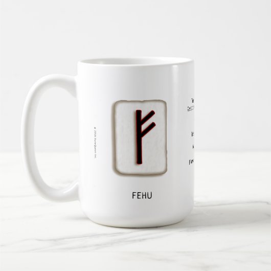 Fehu RuneSteen 15 oz. Mok (Links)