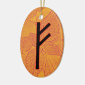 Fehu Viking Rune Yule-Ornament - Word het! Keramisch Ornament (Links)