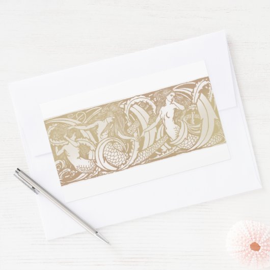 feiale mermaïde kunst rechthoekige sticker (Envelop)