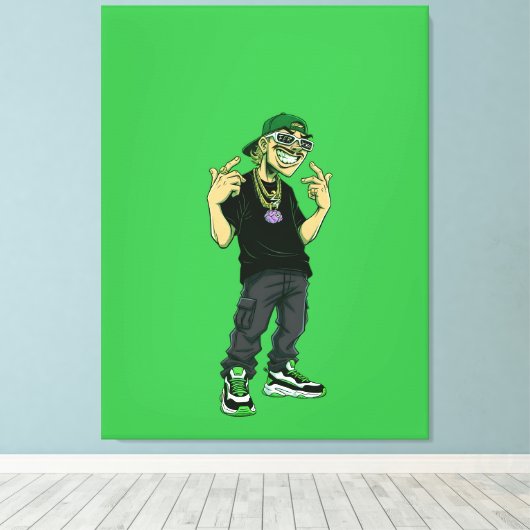 Feid Ferxxo Canvas Afdruk (Insitu (Houten vloer))