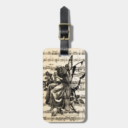  feiën en muziek bagagelabel (Voorkant verticaal)