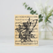  feiën en muziek briefkaart (Staand voorkant)