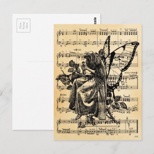 feiën en muziek briefkaart (Voorkant / Achterkant)